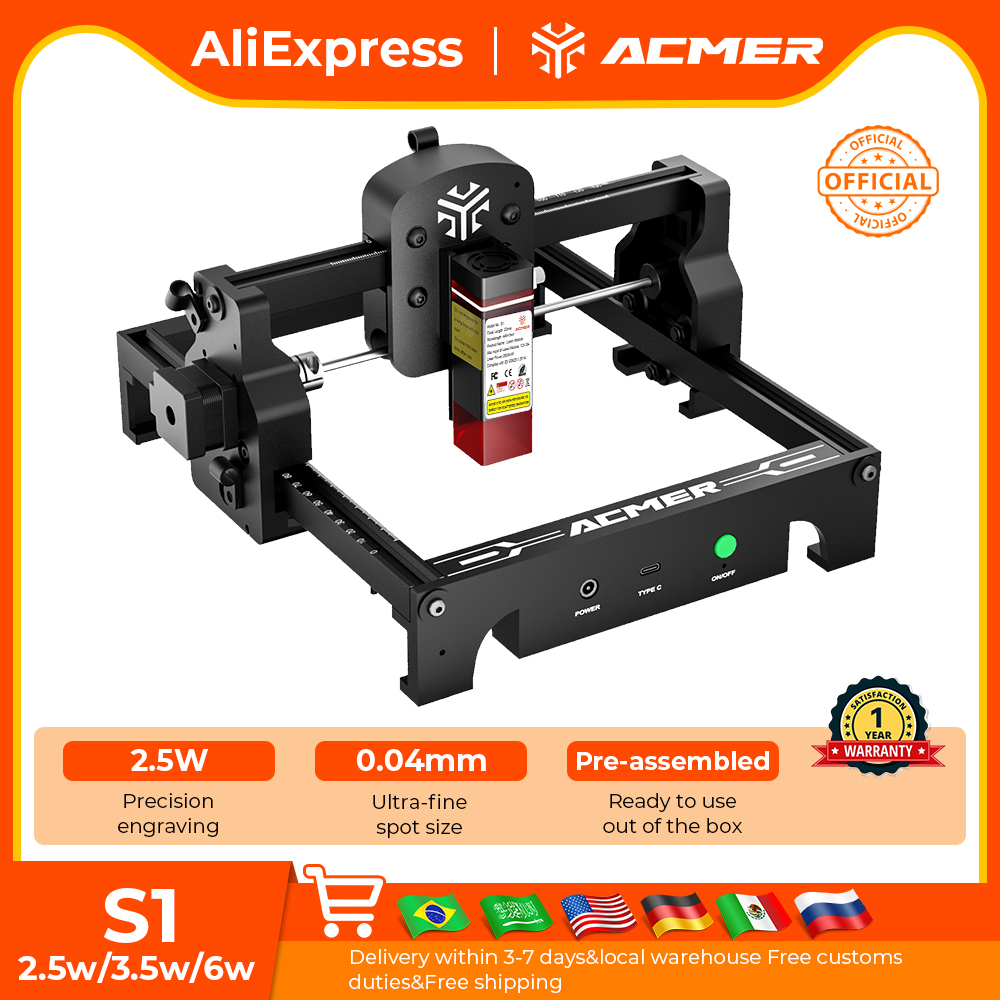 Industrial Laser Engraving Machine - ACMER S1 Mini lasergraveer- en snijmachine